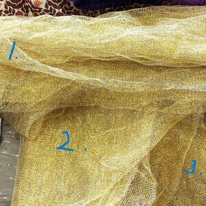 3  -4yd- Bundles of Metallic Gold Netting/tulle 32" width- not used - Medium